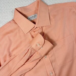 Ledbury Shirtmakers Light Orange Long Sleeve Dress Shirt Size 16.5”